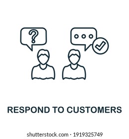 Respond To Customers icon. Simple element from management collection. Creative Respond To Customers icon for web design, templates, infographics and more
