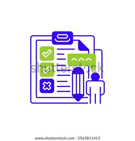 Respondent Two Tone Color Icon. linear style sign for mobile concept and web design. Outline vector icon.