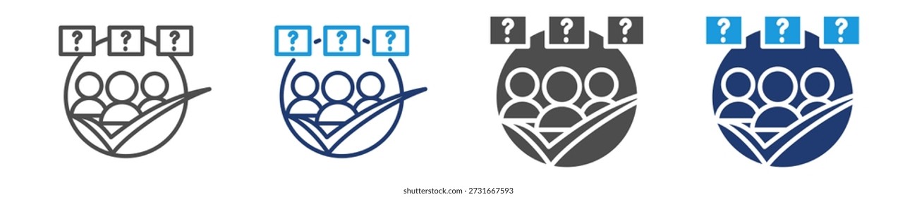Befragte Symbolsatz Mehrfach-Stil
