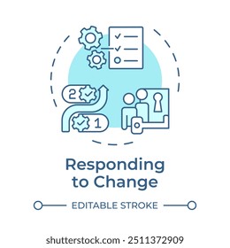 Responding to change concept icon. Task organization. Regulatory compliance, business. Round shape line illustration. Abstract idea. Graphic design. Easy to use in infographic, presentation