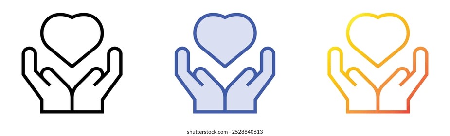 responsability icon. Linear, Blue Fill and Gradient Style Design Isolated On White Background