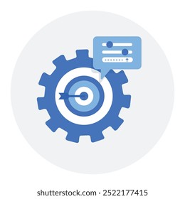 Symbolentwurf für die Reaktionsgenauigkeit bei der Abstimmung. Repräsentative Verbesserung der Reaktion. Genauigkeitskalibrierung. Leistungsoptimierung. Datenoptimierung. Vektorsymbol.