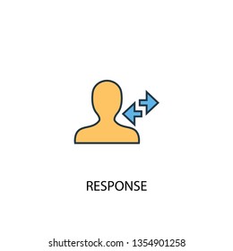 response concept 2 colored line icon. Simple yellow and blue element illustration. response concept outline symbol design