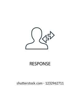 response concept line icon. Simple element illustration. response concept outline symbol design. Can be used for web and mobile UI/UX