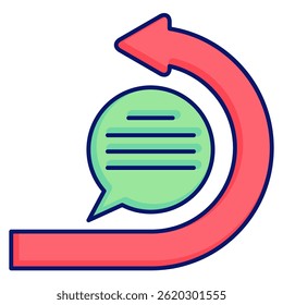 Ícone de resposta representado pelo estilo de cor linear do símbolo de resposta.