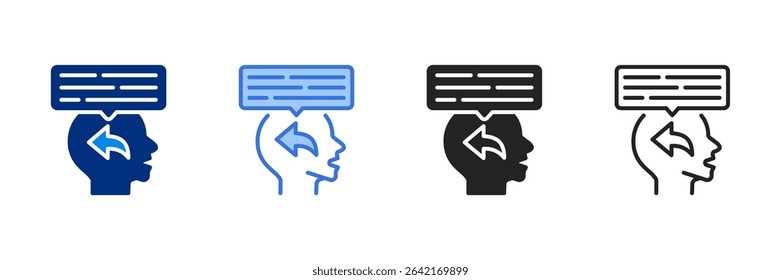 Response Icon Set Multiple Style Vector Illustration