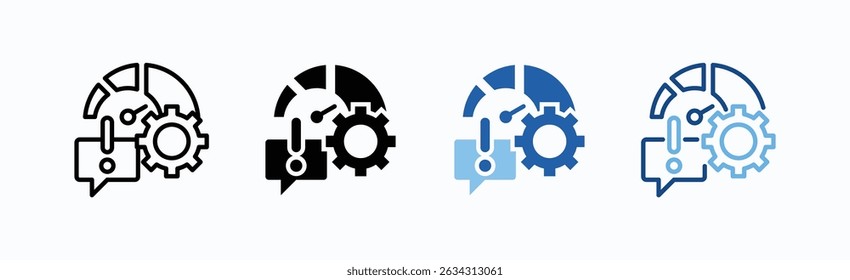 Response Icon Sheet Multiple Style Collection Isolated Vector