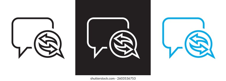Response icon. Vector illustration. isolated on white and black background. EPS 10