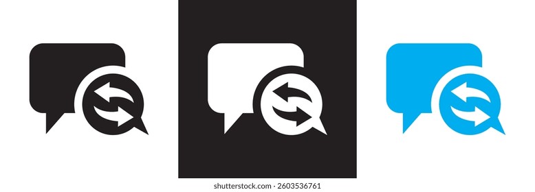 Response icon. Vector illustration. isolated on white and black background. EPS 10