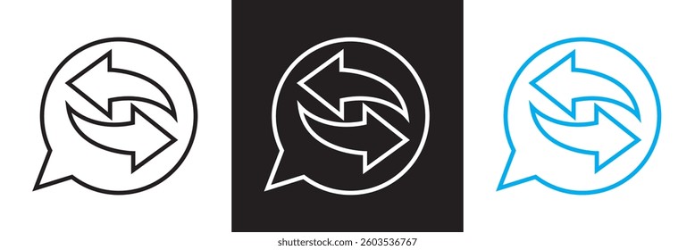 Response icon. Vector illustration. isolated on white and black background. EPS 10