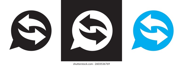 Response icon. Vector illustration. isolated on white and black background. EPS 10