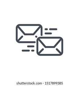 Response to the mail line icon. Forward email vector outline sign.
