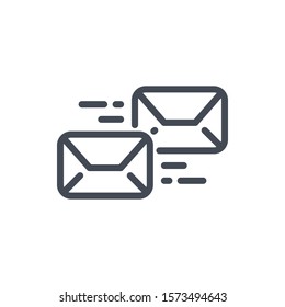 Response to the mail line icon. Forward email vector outline sign.