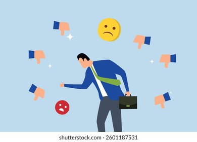 Response to negative feedback, businessman response to negative feedback.