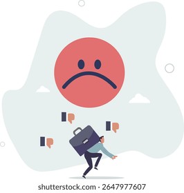 Response to negative feedback, dislike or bad customer review rating, handle complaint, business mistake or problem, character life .
