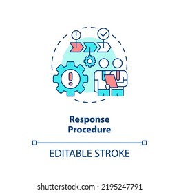 Response Procedure Concept Icon. Communication. Crisis Management Plan Component Abstract Idea Thin Line Illustration. Isolated Outline Drawing. Editable Stroke. Arial, Myriad Pro-Bold Fonts Used