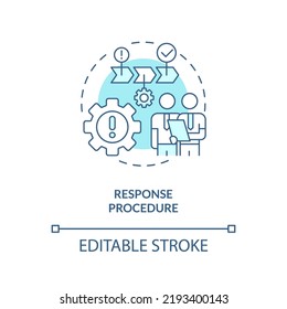 Response procedure turquoise concept icon. Crisis management plan component abstract idea thin line illustration. Isolated outline drawing. Editable stroke. Arial, Myriad Pro-Bold fonts used