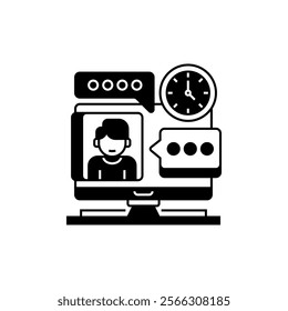 Response Rate Glyph Icon. linear style sign for mobile concept and web design. Outline vector icon.