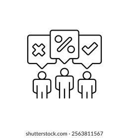 Response Rate Line Icon. linear style sign for mobile concept and web design. Outline vector icon.