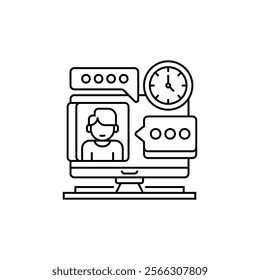 Response Rate Line Icon. linear style sign for mobile concept and web design. Outline vector icon.