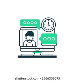 Response Rate Two Tone Color Icon. linear style sign for mobile concept and web design. Outline vector icon.