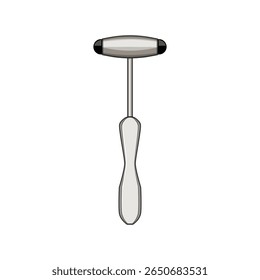 response reflex hammer cartoon. assessment clinical, neurological tendon, evaluation practitioner response reflex hammer sign. isolated symbol vector illustration