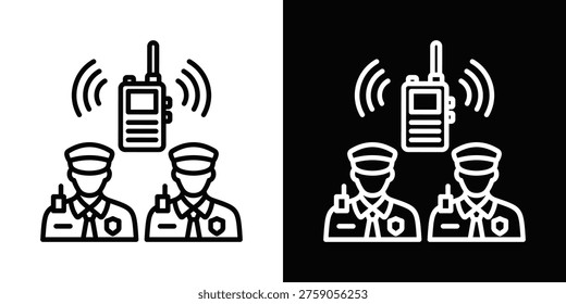 Response Team Icon In Black And White Filled Style.