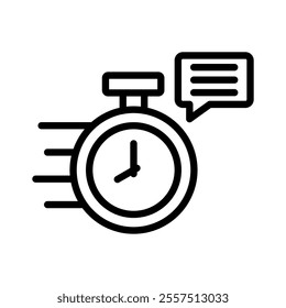 response time icon line vector illustration on white background.