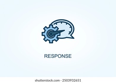 Ilustración de Vector de respuesta o símbolo de signo de logotipo