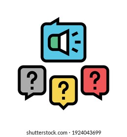 responses to media inquiries color icon vector. responses to media inquiries sign. isolated symbol illustration