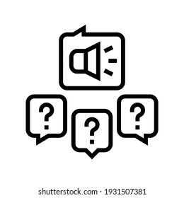 responses to media inquiries line icon vector. responses to media inquiries sign. isolated contour symbol black illustration
