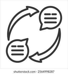 Responses Outline Icon Vector Illustration