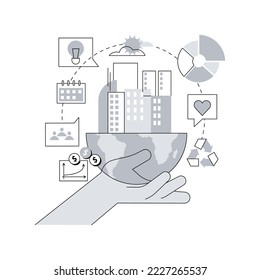 Ilustración de vector de concepto abstracto de responsabilidad. Posición de gestión, obligación personal, responsabilidad social, deber de ciudadano, decisión responsable, metáfora abstracta de responsabilidad financiera.