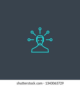 responsibility concept blue line icon. Simple thin element on dark background. responsibility concept outline symbol design. Can be used for web and mobile UI/UX