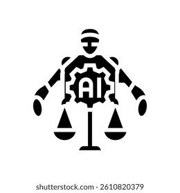 responsibility ethical ai glyph icon vector. responsibility ethical ai sign. isolated symbol illustration