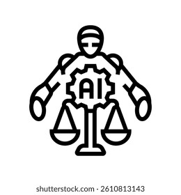 responsibility ethical ai line icon vector. responsibility ethical ai sign. isolated contour symbol black illustration