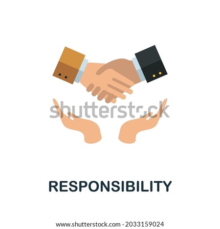 Responsibility flat icon. Colored sign from personality collection. Creative Responsibility icon illustration for web design, infographics and more