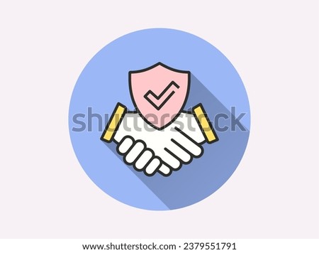 Responsibility flat icon. Simple illustration with long shadow for graphic and web design.
