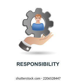 Responsibility icon. 3d illustration from company value collection. Creative Responsibility 3d icon for web design, templates, infographics and more