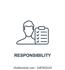 Responsibility icon. Monochrome simple icon for templates, web design and infographics