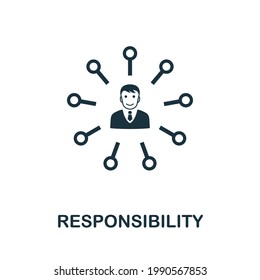 Icono de responsabilidad. Elemento creativo simple. Icono de Responsabilidad monocromática relleno para plantillas, infografías y banners