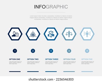 responsibility icons Infographic design template. Creative concept with 5 options