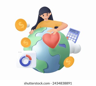 Responsibility isolated concept 3D vector illustration. Managing position, personal obligation, social respoinsibility, duty of citizen, responsible decision, financial liability 3D vector concept