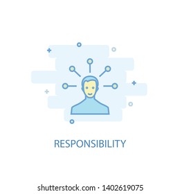 responsibility line concept. Simple line icon, colored illustration. responsibility symbol flat design. Can be used for UI/UX
