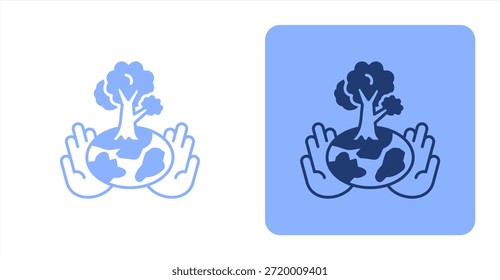MixedIlustración de icono de color de dos tonos y fondo contrastante