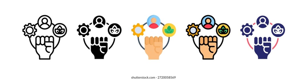 Conjunto de Ícones de Vários Estilos de Responsabilidade..