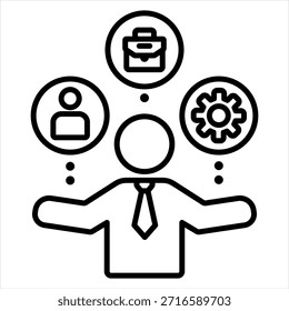 Ilustración vectorial de icono de esquema de responsabilidad