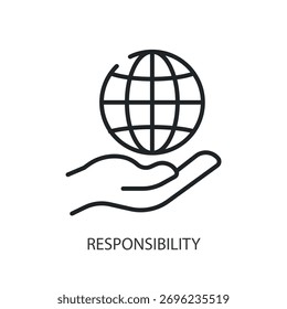 Iconos de línea delgada de responsabilidad. Ilustración vectorial original.