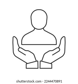 Responsibility  vector icon. Line sign for mobile concept and web design. Symbol, logo illustration. Vector graphics