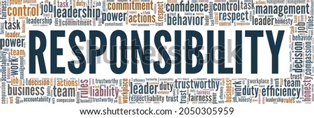 Responsibility vector illustration word cloud isolated on a white background.
